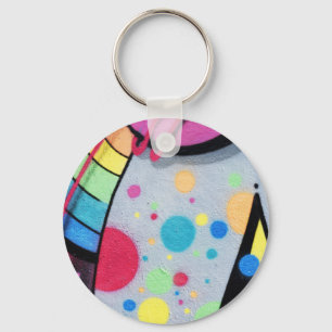 spotty graffiti key ring