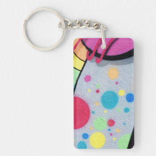 spotty graffiti key ring