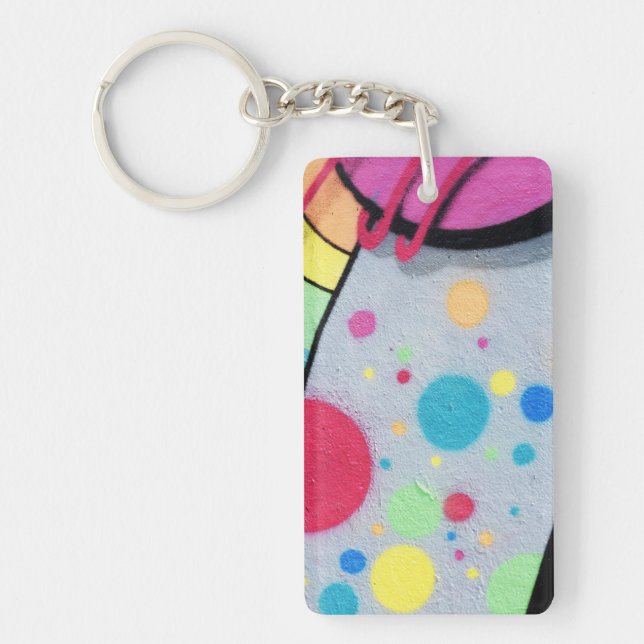 spotty graffiti key ring (Front)