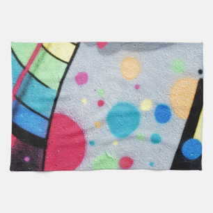 spotty graffiti tea towel