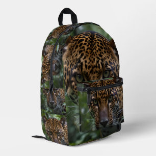 Spotty Jaguar Stalking In The Forest, Printed Backpack