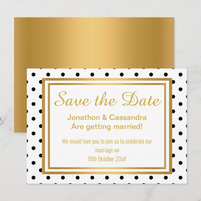 SPOTTY LUXE GOLD BOTANICAL SAVE THE DATE (Front/Back)