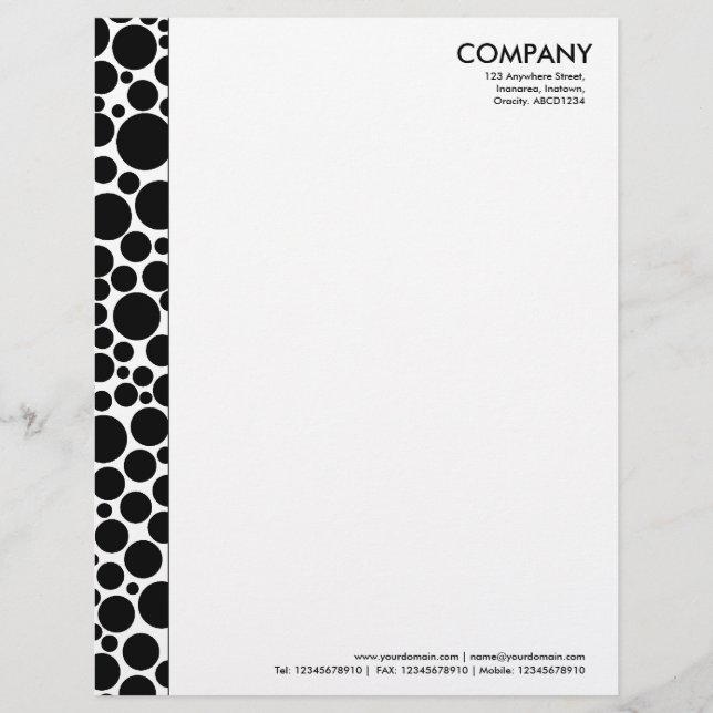Spotty Margin - Black Letterhead Template (Front)