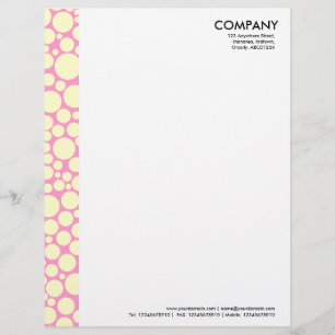 Spotty Margin - Cream on Pink Customized Letterhead