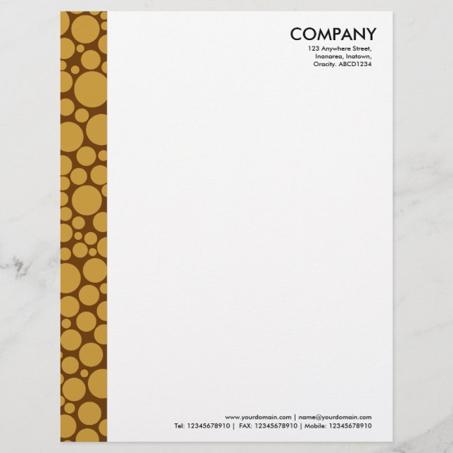 Spotty Margin - Shades of Brown II Personalised Letterhead (Front)