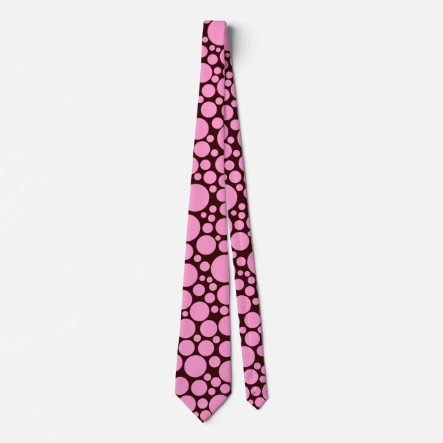Spotty - Pink on Dark Brown (330000) Tie (Front)