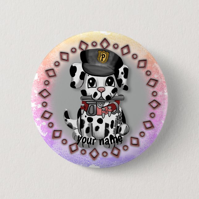 Spotty Police Dog  button  (Front)