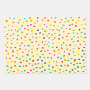 Spotty polka dots cute watercolor spots colourful wrapping paper sheet