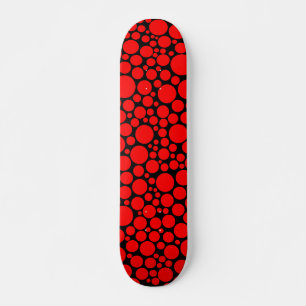 Spotty - Red on Black Skateboard