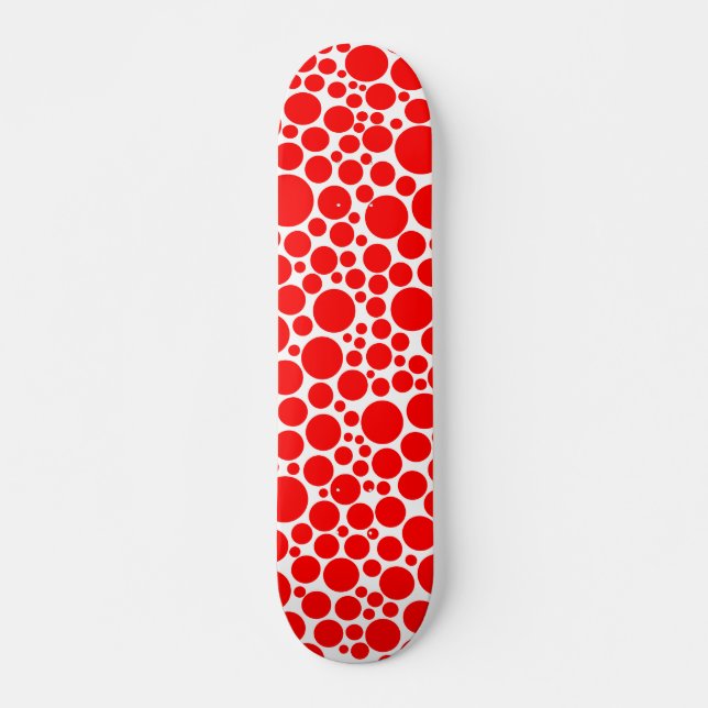 Spotty - Red on White Skateboard (Front)