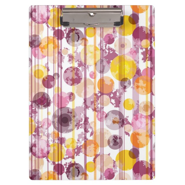 Spotty Striped White Pattern Clipboard (Front)