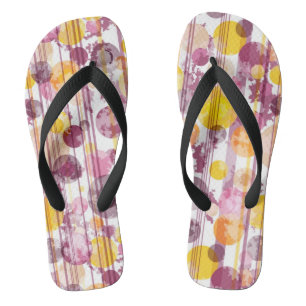 Spotty Striped White Pattern Flip Flops