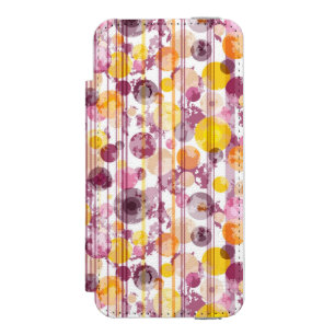 Spotty Striped White Pattern Incipio Watson™ iPhone 5 Wallet Case