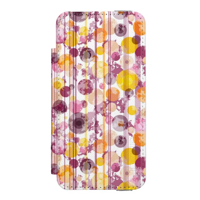 Spotty Striped White Pattern Incipio iPhone Wallet Case (Folio Front)