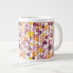 Spotty Striped White Pattern Large Coffee Mug