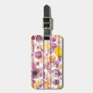 Spotty Striped White Pattern Luggage Tag