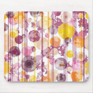 Spotty Striped White Pattern Mouse Mat