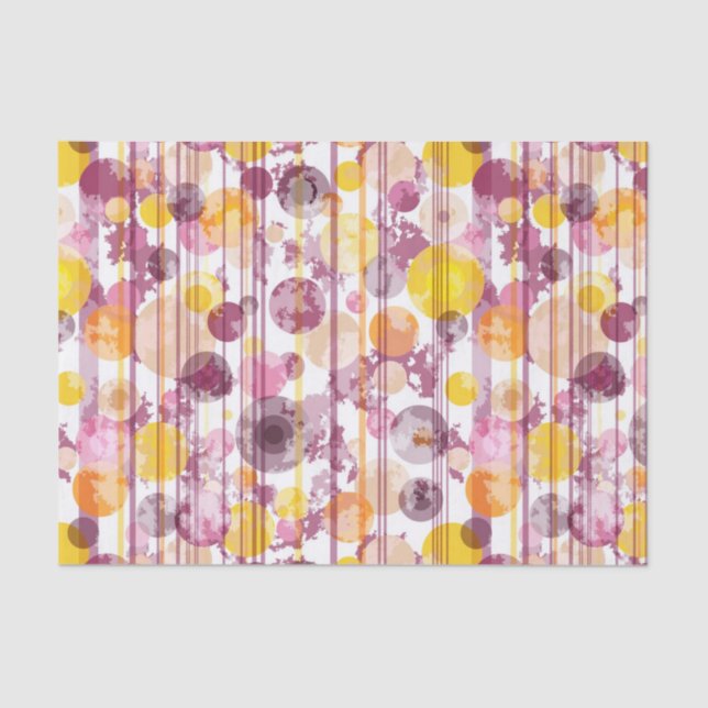 Spotty Striped White Pattern Tissue Paper (Front)