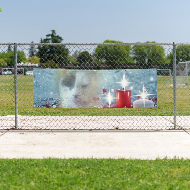 Spotty's Christmas 2.5' x 8' Outdoor Banner (Insitu)