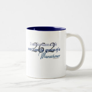 SPOUSE OF A MARATHONER Two-Tone COFFEE MUG