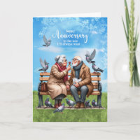 Spouse Old Couple on a Bench Wedding Anniversary