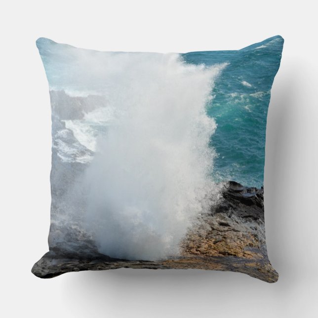 Spouting Horn in Kauai, Hawaii Cushion (Front)