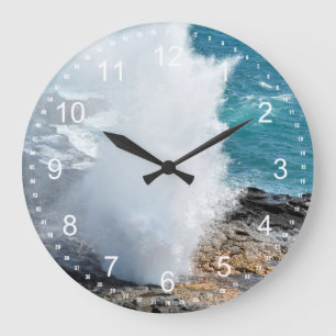 Spouting Horn in Kauai, Hawaii Large Clock