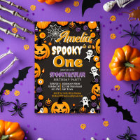 Sppoky one Halloween birthday groovy retro