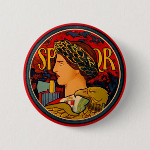 SPQR Italian Emblem 6 Cm Round Badge