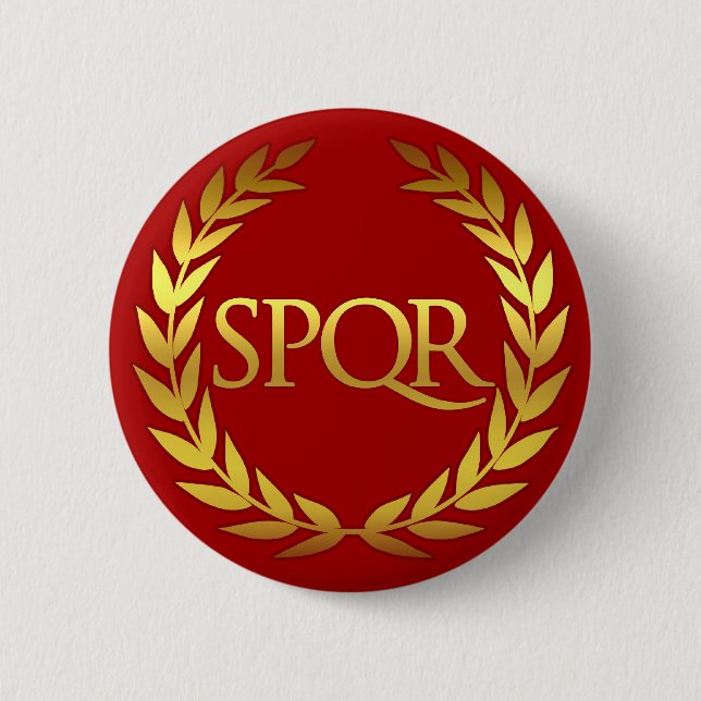 SPQR Roma 6 Cm Round Badge (Front)