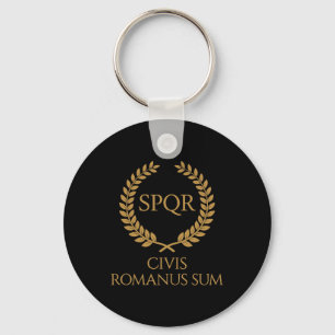 SPQR Roman Emblem – Civis Romanus Sum Laurel Crest Key Ring