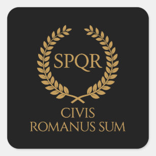 SPQR Roman Emblem – Civis Romanus Sum Laurel Crest Square Sticker