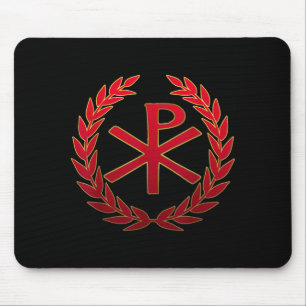 SPQR Roman Empire Red Chi Rho Symbol Mouse Mat