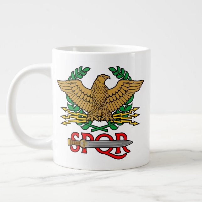 SPQR Senatus Populusque Romanus Large Coffee Mug (Left)
