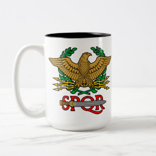 SPQR Senatus Populusque Romanus Two-Tone Coffee Mug