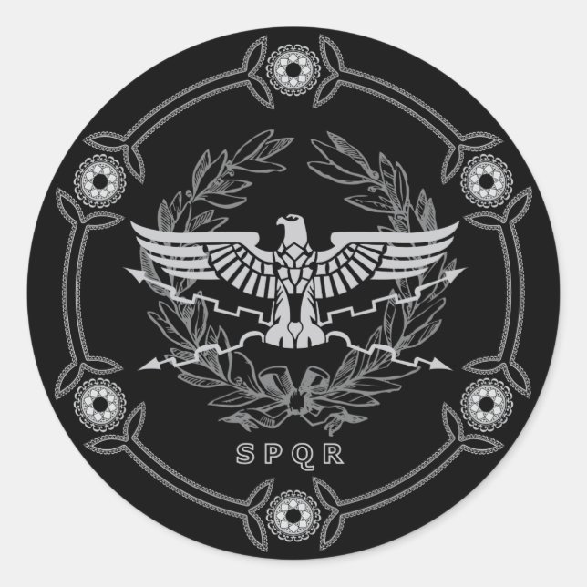 SPQR The Roman Empire Emblem Sticker. Classic Round Sticker (Front)