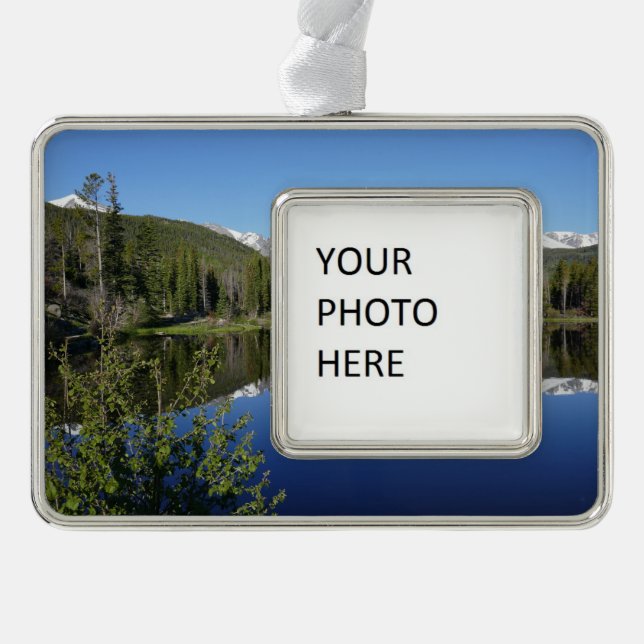Sprague Lake I at Rocky Mountain National Park Silver Plated Framed Ornament (Front)
