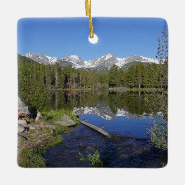 Sprague Lake II at Rocky Mountain National Park Ceramic Ornament (Front)