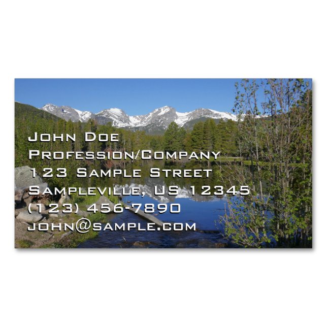 Sprague Lake II at Rocky Mountain National Park Magnetic Business Card (Front)