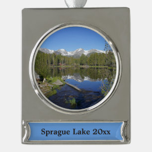 Sprague Lake II at Rocky Mountain National Park Silver Plated Banner Ornament