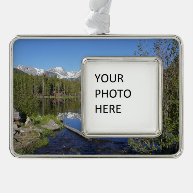 Sprague Lake II at Rocky Mountain National Park Silver Plated Framed Ornament (Front)