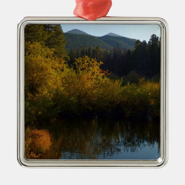 Sprague Lake in Fall Metal Tree Decoration (Front)
