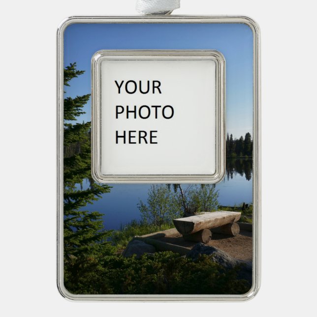 Sprague Lake View Silver Plated Framed Ornament (Front)