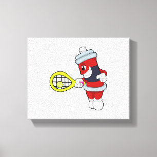 Spray at Tennis with Tennis racket Canvas Print