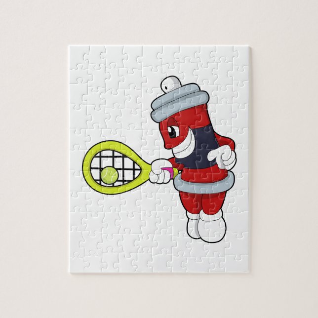 Spray at Tennis with Tennis racket Jigsaw Puzzle (Vertical)