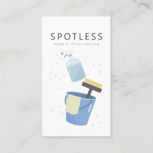 Spray Bottle & Bucket Cleaning Service Maid Busine Business Card