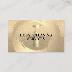 Spray Bottle Gold Brushed Cleaning Business Card