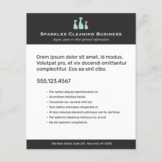 Spray Bottle Home Cleaning Service Flyer (Front)