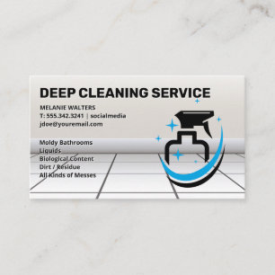 Spray Bottle Logo Maid Service Business Card