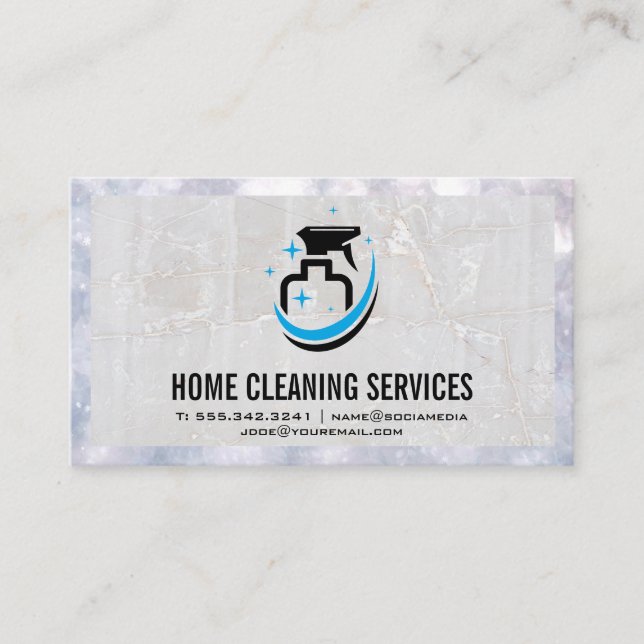 Spray Bottle Logo | Marble and Boke Business Card (Front)